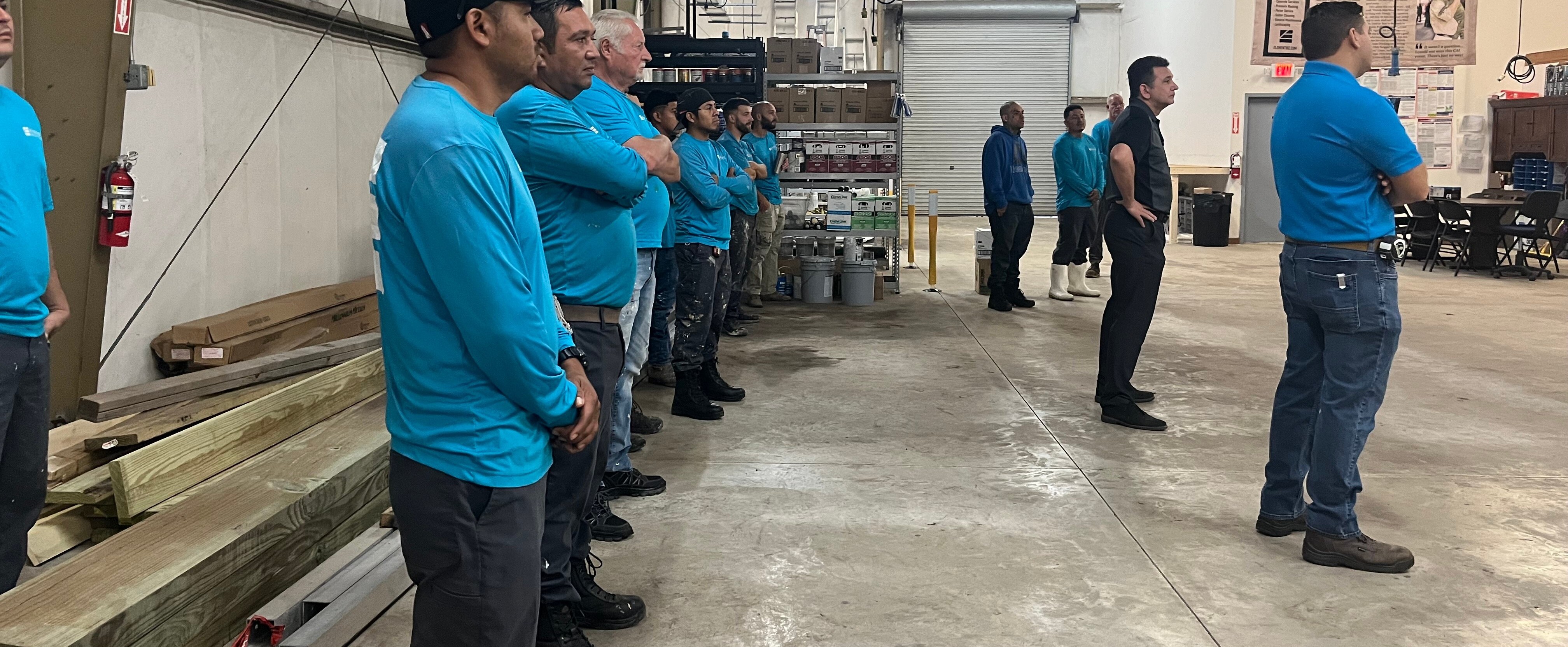 The Element Service Solutions team gathered at the Longwood shop